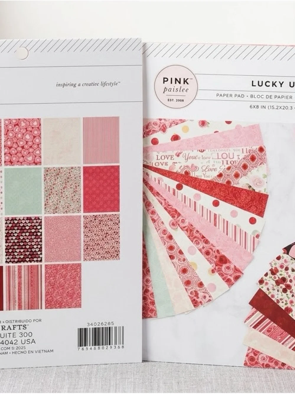 Lucky Us Pink and Red Paper Pad